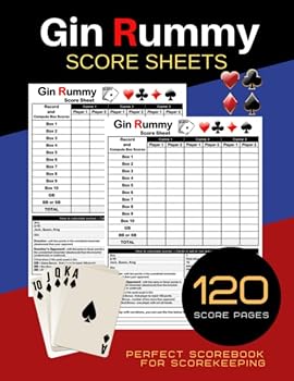 Gin Rummy Score Sheets: Gin Rummy Score Book | Gin Rummy Score Pads | Perfect Scorebook for Scorekeeping | Size 8.5"x11" 120 Score Pages