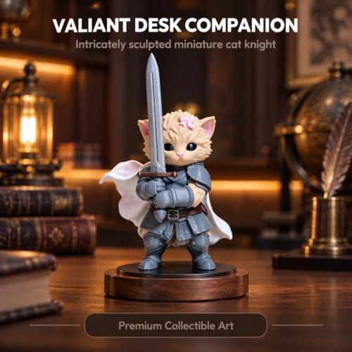Bidobibo 3D Printed Cats Knight Figurines Animals Cat Toys for Desk Decor - image 3