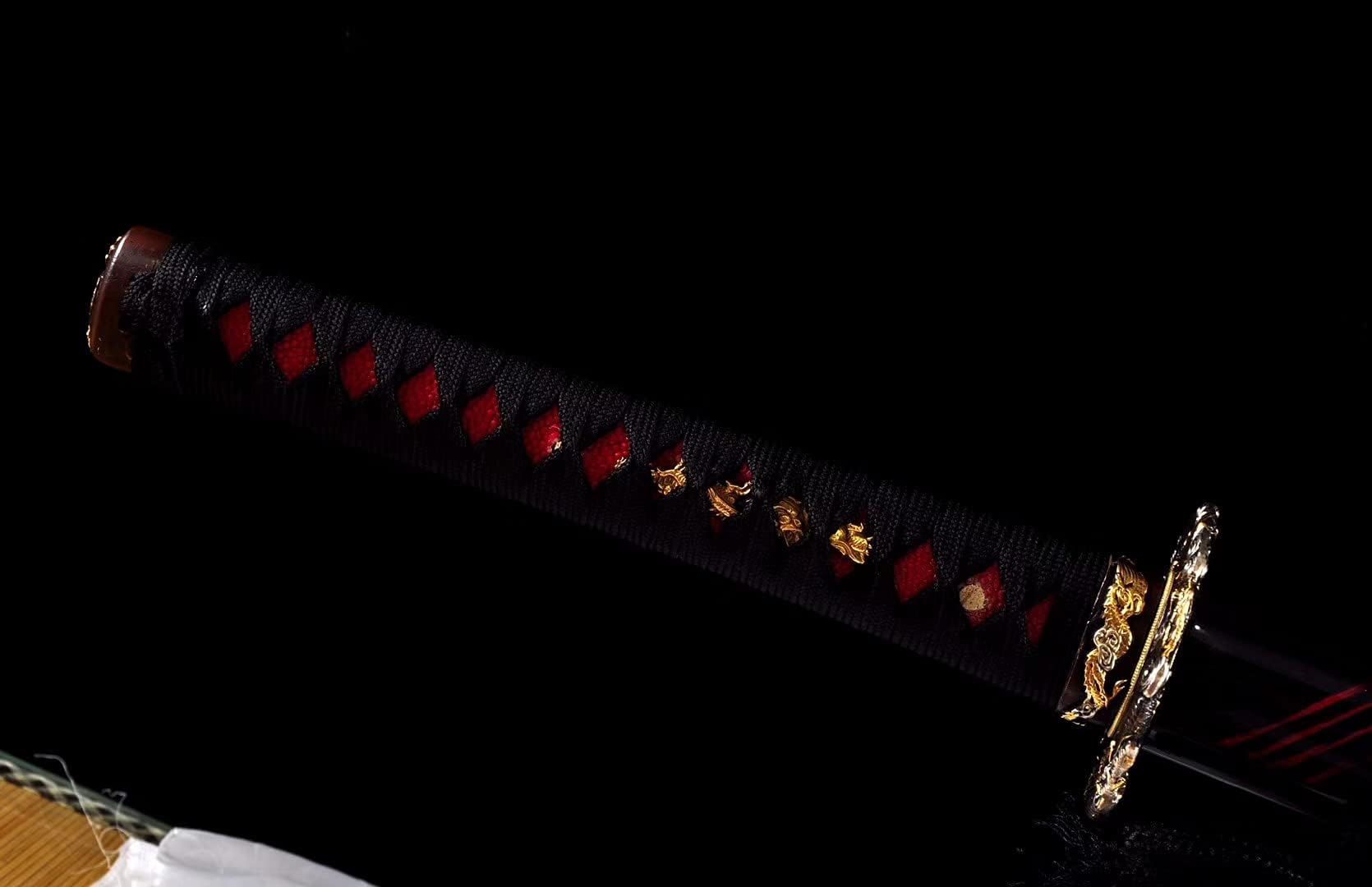 Lyuesword Battle Ready Japanese Samurai Katana Sword T10 Steel Clay Tempered Water Quenched Blade Full Tang Razor Shapr Sword Dragon Tusba