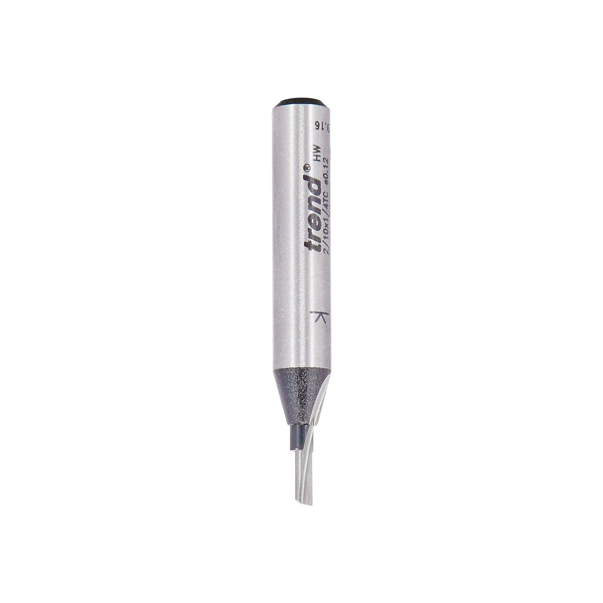 Trend Professional Single Flute Cutter, 1/4 Inch Shank, 2mm Cut Diameter & 5mm Cut Length, Tungsten Carbide Tipped, 2/10X1/4TC - Image 2