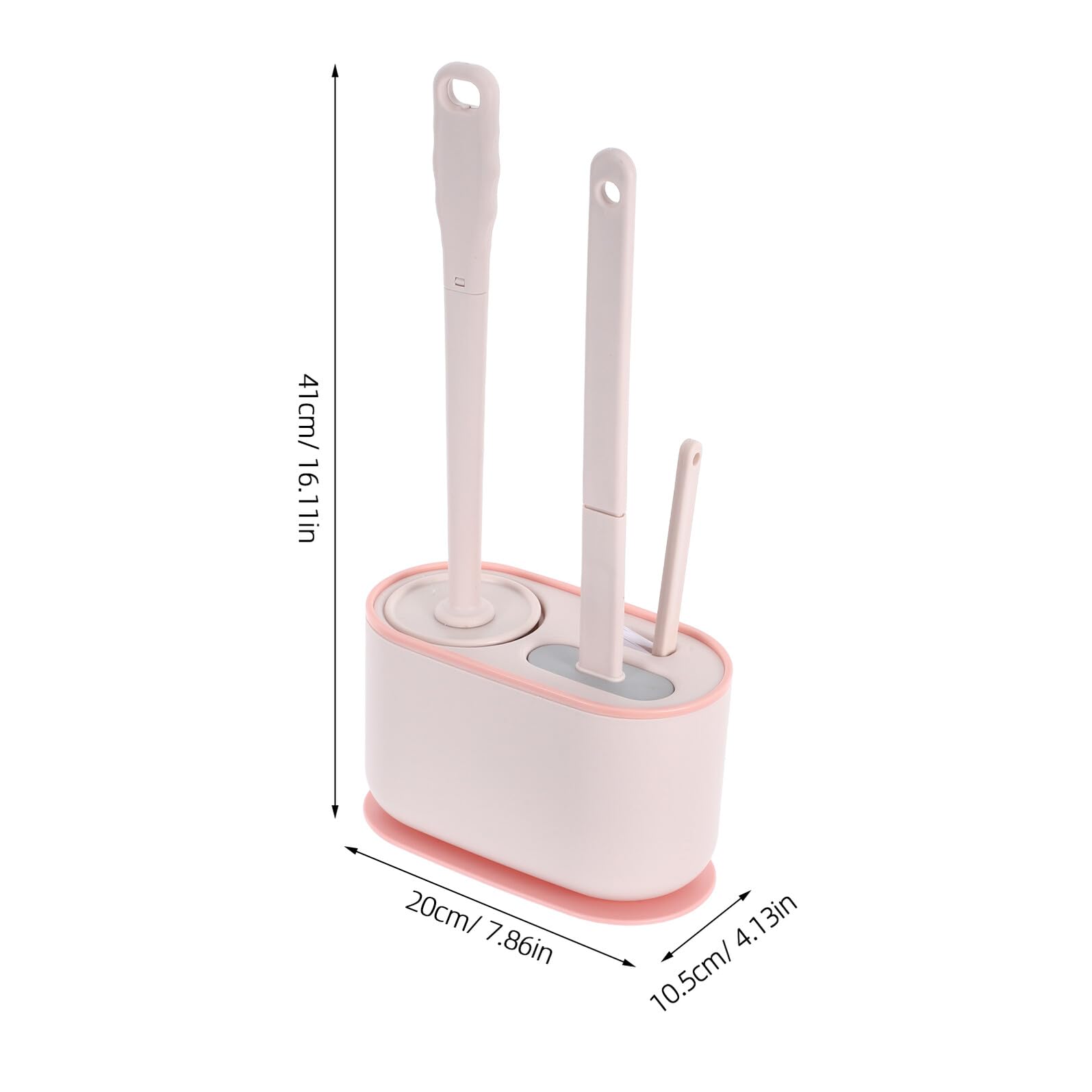 IMIKEYA Spazzolino WC da parete con supporto rosa, spazzola sanitaria con manico per pulizia profonda installazione facile e risparmio di spazio bagno