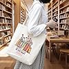 Komergave Tote Bag für Book Lovers, Beidseitig Bedruckte Stofftasche, Canvas Einkaufstasche Stoffbeutel Bedruckt Büchertasche für Damen, Geschenke für Buchliebhaber #4