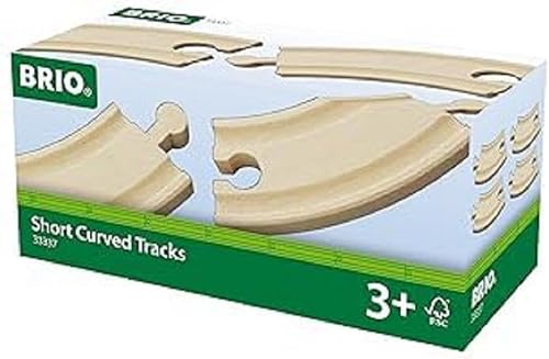 Miniatura 3 de BRIO World 33337 - Pistas curvadas cortas - 4 piezas de pistas de madera para niños a partir de 3 años