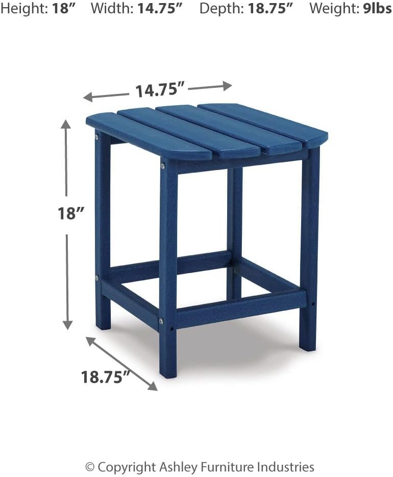 Signature Design by Ashley Outdoor End Table, Blue Patio Side Table image 3