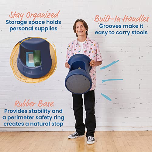 Image of ECR4Kids Active Storage Wobble Stool, 18in Seat Height, Childrens Furniture, Navy
