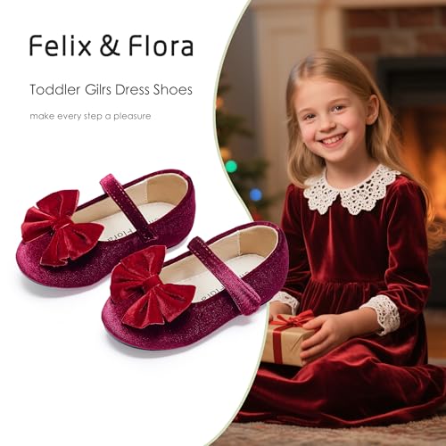 Image of Felix & Flora Toddler Flower Girl Dress Shoes Girl Ballet Flats Party School Shoes Wedding