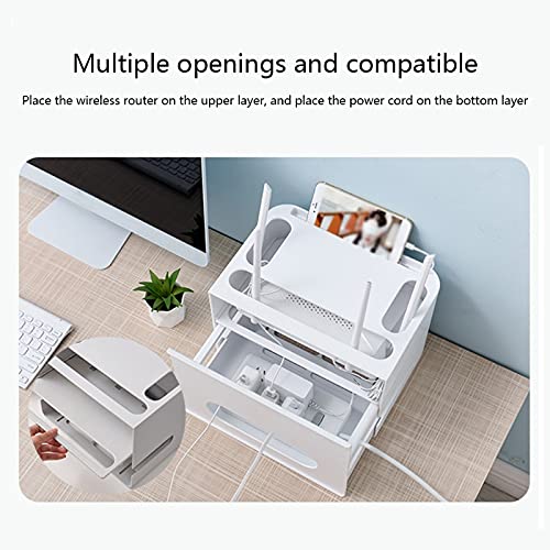 Boîte rangement routeur de bureau en finition premium pour décodeur TV - 6