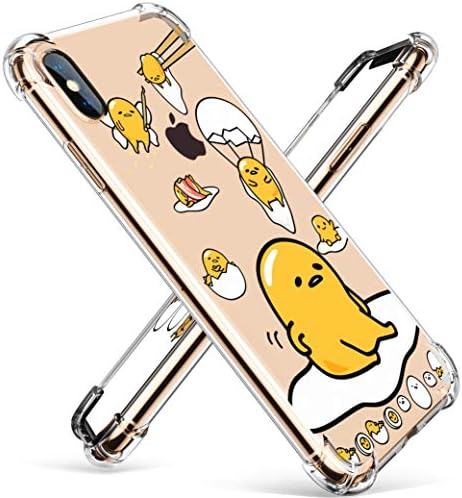Coralogo for iPhone Xs/X TPU Case, 3D Cute Cartoon Stylish Funny Design Character Protective Chic Kawaii Fashion Fun Cool Unique Food Cover Skin Teens Kids Girls Cases for iPhone Xs/X 5.8" (Lazy Egg