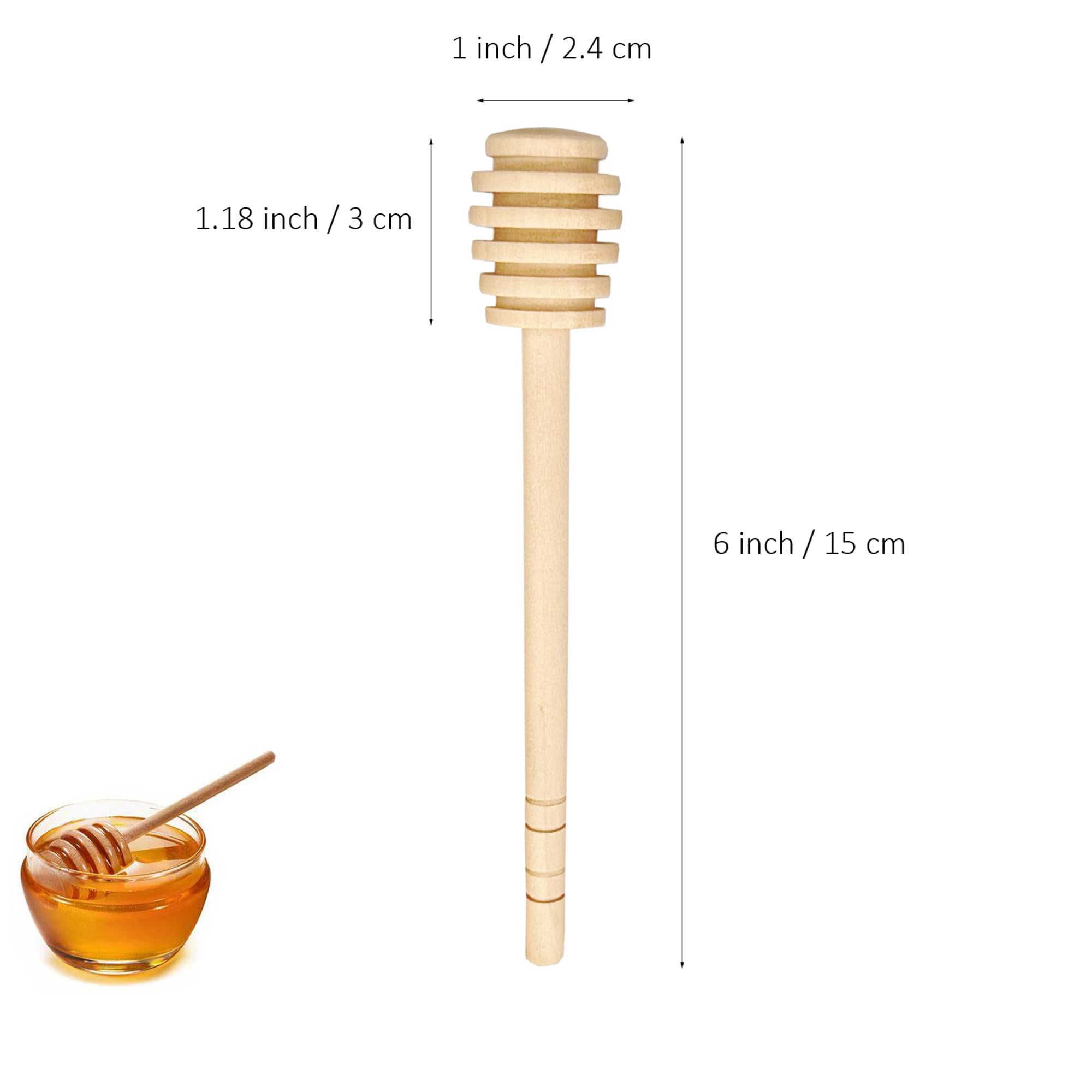 50 cucchiai per miele in legno per raccogliere marmellate e marmellate portatili per feste di nozze (15,2 cm)