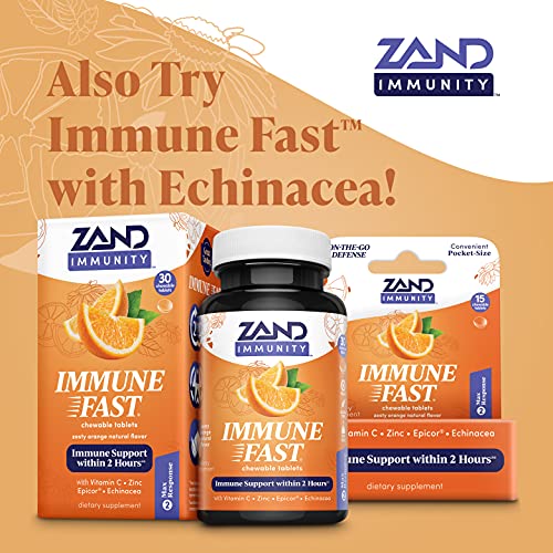 Zand Immune Fast Elderberry Chews | Boosts Immune Response & Cell Activity W/Epicor* & Vitamin C, 30 Tablets, 10 Serv. #TOP6