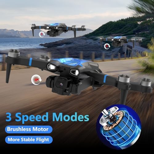 Morlyrctooy M18LCD Drone with 4K Camera for Adults Drone with Screen on Controller Brushless Motor Optical Flow Positioning Headless Mode One Key Takeoff/Landing RC Quadcopter for Beginners Adults - 4