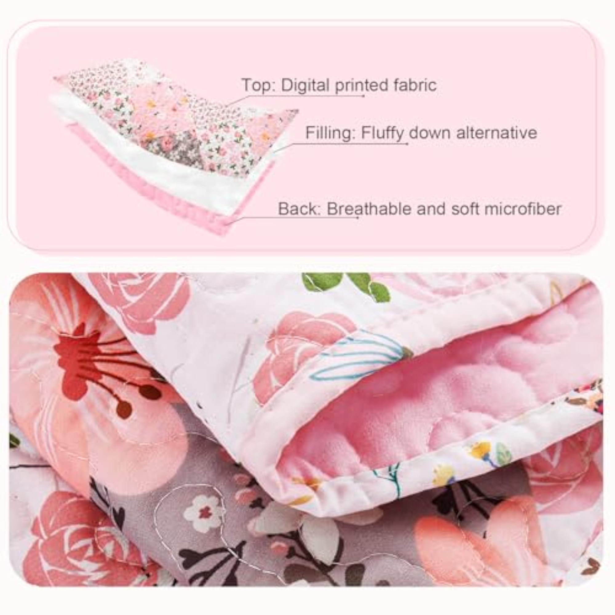 3-Piece Printed Queen Size Quilt Bedding Set with 2 Pillow Shams