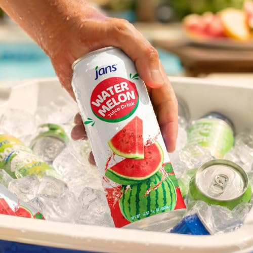 Image of Jans 100% Watermelon Juice Drink With Real Pulp, 16.57 Fl Oz, Pack Of 12