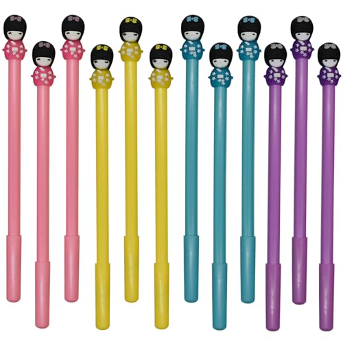 Bolígrafos Maydahui 16 piezas muñeca japonesa tinta negra miniatura 1