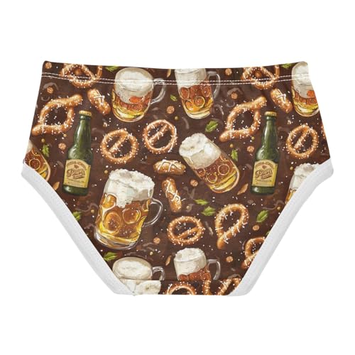 ZZKKO Beer and Pretzel Girls Underwear Toddler Panties for Girls Comfort Brief Size 2T-8Y2