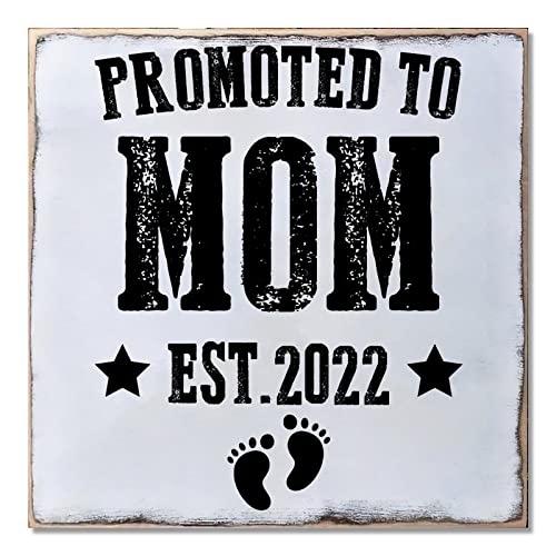 Panneau en bois à suspendre New Mom 40,6 x 40,6 cm plaque décorative