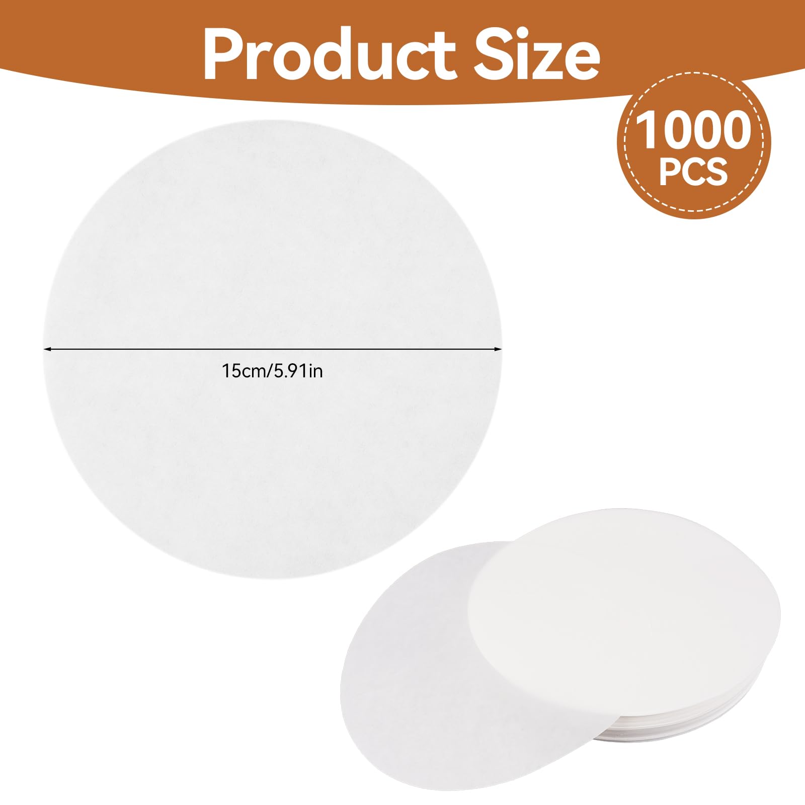 250 Fogli Di Carta Cerata Per Hamburger – Diametro 15 Cm, Antiaderente, Resistente Al Calore 220°C – Per Barbecue E Cotture Al Forno - 2