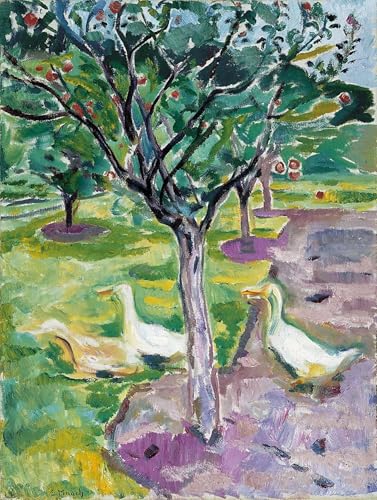 Arts Affiche Edvard Munch Toile Oies dans un verger décoration salon 60x90