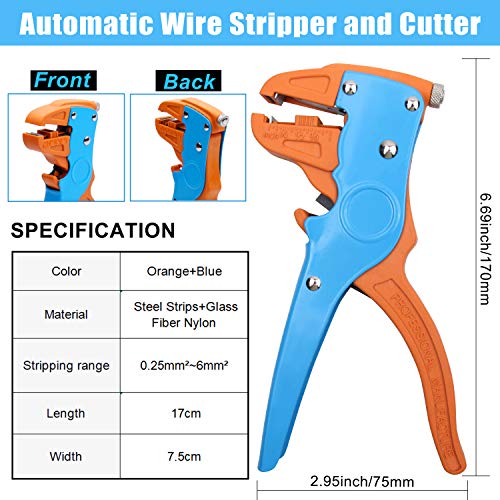 Knoweasy Automatic Wire Stripper and Cutter,Heavy Duty Wire Stripping Tool 2 in 1 for Electronic and Automotive Repair