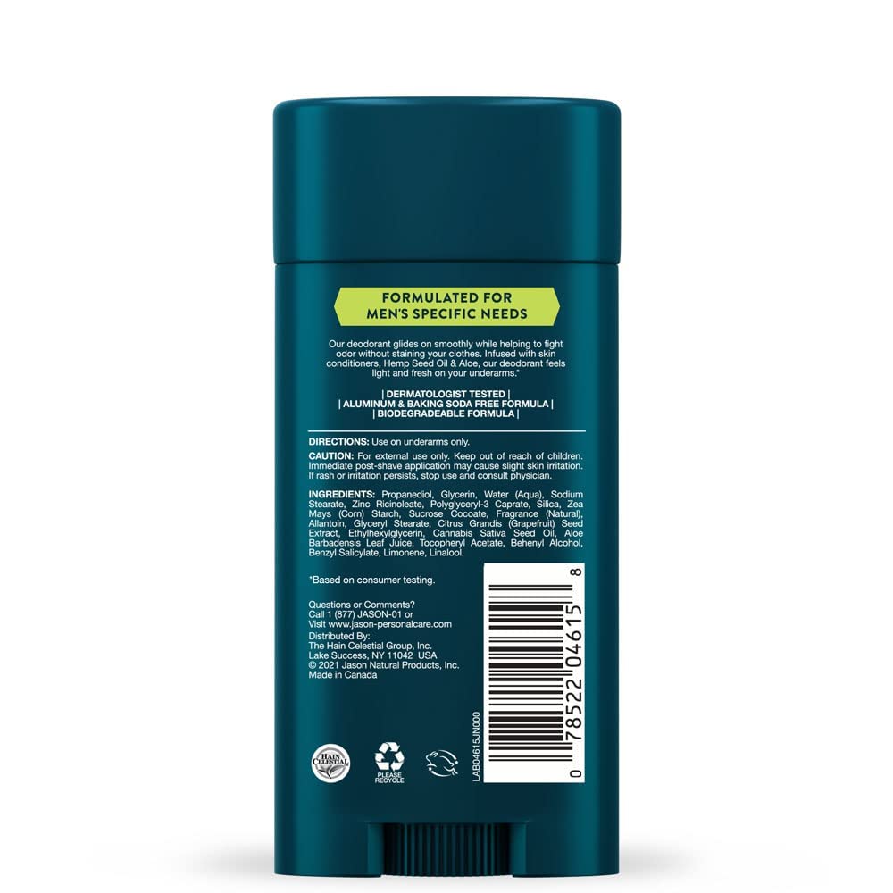 JĀSÖN Men's Calming Deodorant Stick, 2.5 oz
