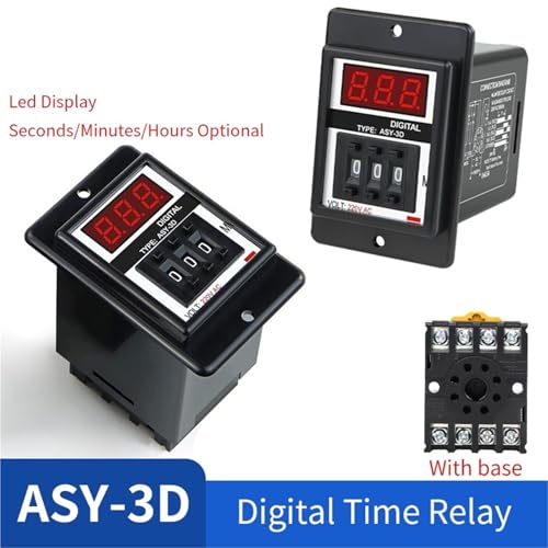 Relais temporisé digital ASY-3D AC 220V programmable avec base 8 broches