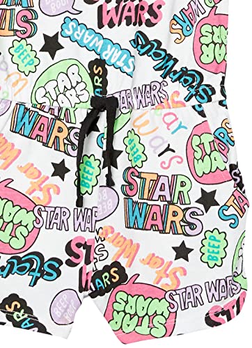 Amazon Essentials Disney | Marvel | Star Wars | Frozen | Princess Girls' Knit Sleeveless Rompers (Previously Spotted Zebra), Pack Of 2, Neon, Star Wars/Doodles, Medium #TOP1