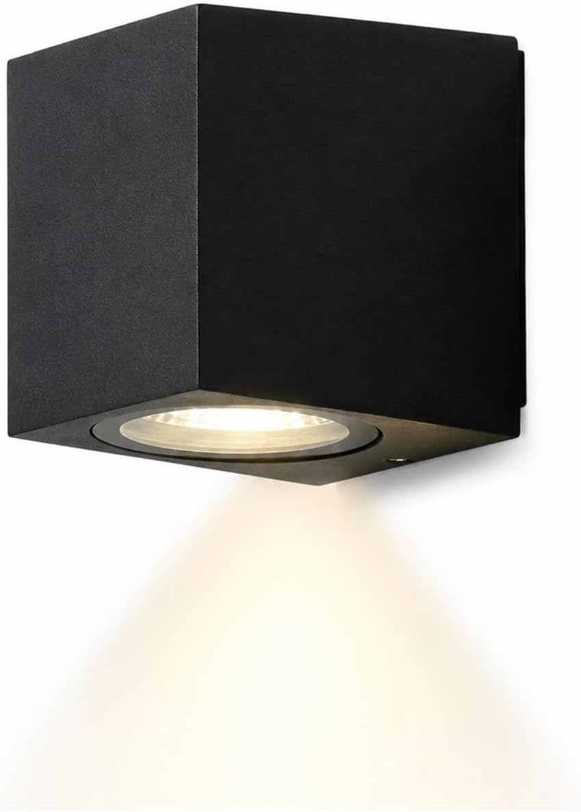 Indoor Wall Light, 3.15" Modern Black Aluminum, Single Head Downward | Secure Mounting Offers Focused Lighting for Bedrooms, Lounges, Entryways and Hallways, Supporting Routine Use