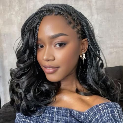 Xtrend 10 Inch French Curly Braiding Hair 8 Packs Loose Wave Bouncy Braiding Hair Pre Stretched Yaki Curly Crochet hair for Black Women Hair French Curls Extensions（10 Inch，1B#)