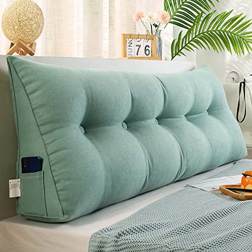 OBTUSS Almohada de apoyo de posicionamiento grande para cama, cabecero de cama, sofá, cojín triangular de cuña para respaldo, almohadas lumbares extragrandes con funda extraíble de terciopelo