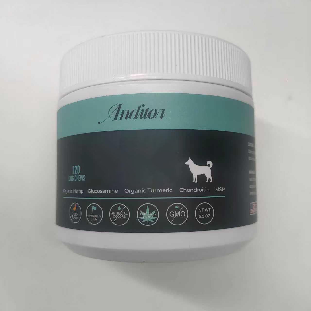 Hemp Hip & Joint Supplement for Dogs with Organic Hemp Oil, Glucosamine, Turmeric, MSM, 120 Soft Chews