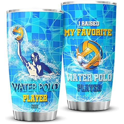 ZOXIX I Raised My Favorite Water Player Tumbler Stainless Steel Coffee Mug With Lid 20oz Team Sports Lover Gifts Swimming Insulated Travel Vacuum Cup Coach Gift To Athletes Cover