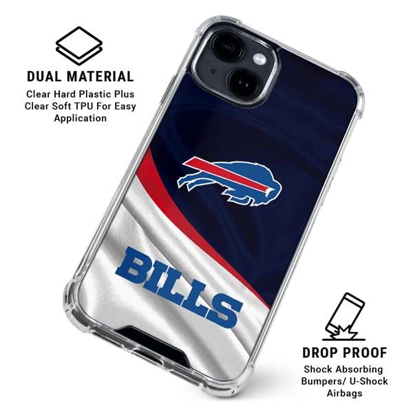 Skinit Clear Phone Case Compatible with iPhone 14 - Officially Licensed NFL Buffalo Bills Design