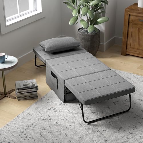Lit d'appoint une place pliant gris pour éviter les matelas gonflables - 3