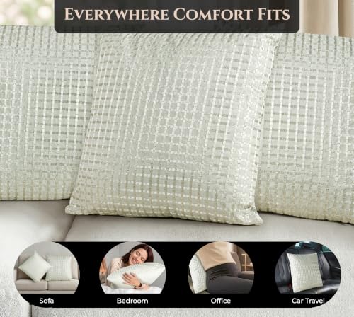Image of ROYALE LINENS 16 x 16 Pillow Insert - Down Alternative Throw Pillows Insert - Square Pillow Pack of 1 - Bed & Couch Pillows - Inner Cushion for Bed, Cushion for Living Room - Shams Stuffer