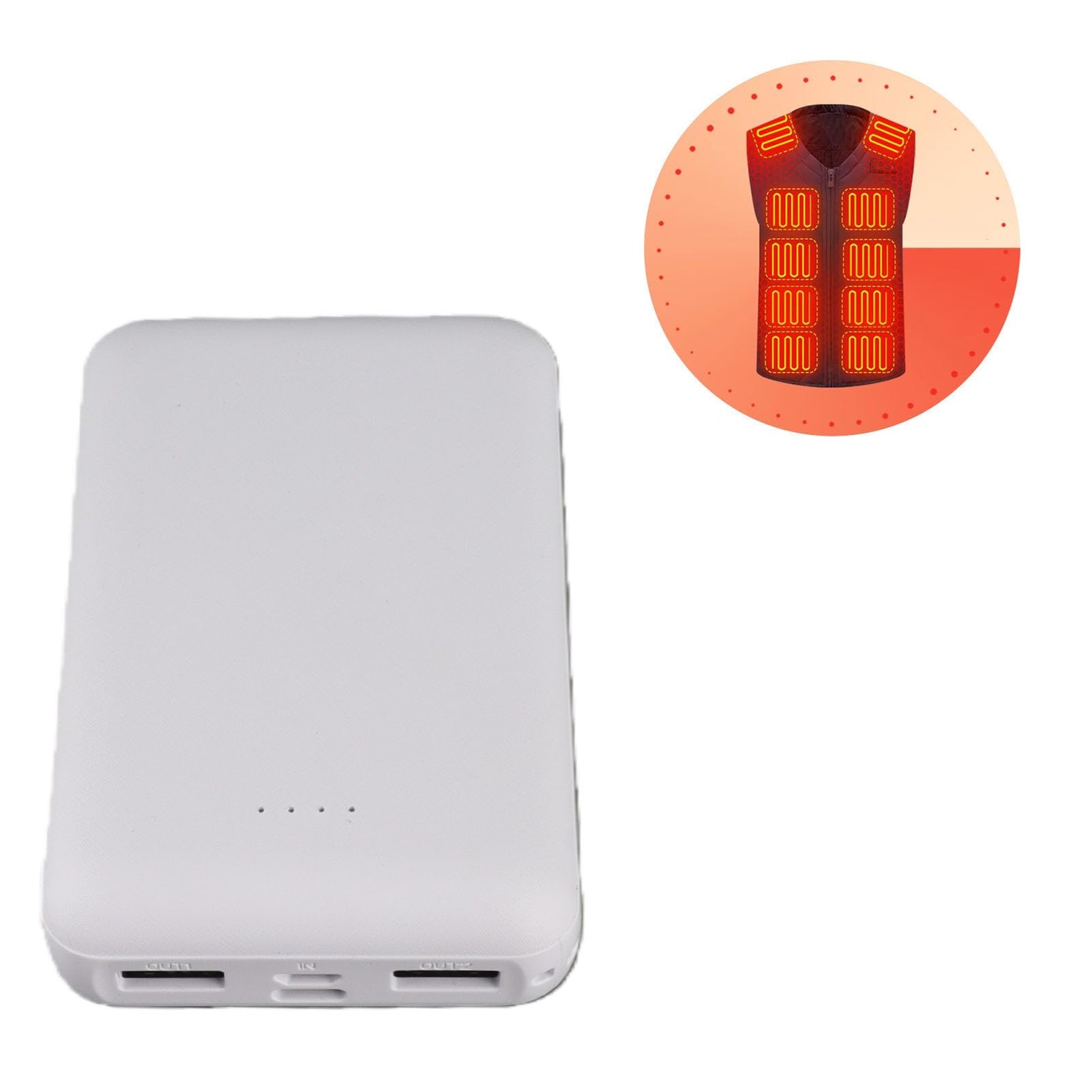 Banque d'alimentation pour vêtements Chauffants, Batterie Portable 20000mAh pour Gilets, Vestes et Pantalons