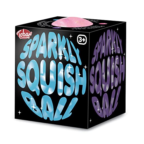 Tobar 38447 Sparkly Squish Ball, Assorted Designs and Colours,Small