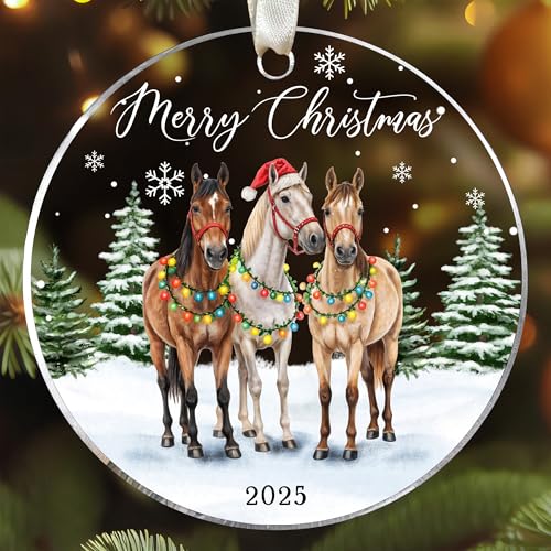 UMACVN Horse Ornaments for Christmas Tree - Horse Ornament 2025 - Horses Gifts for Girls,...