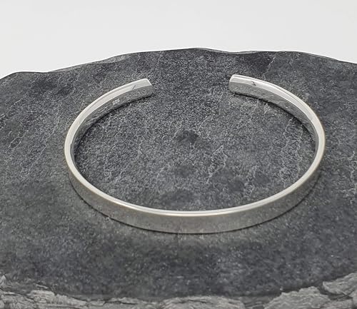 Men's Solid 925 Sterling Silver Bangle, Plain Silver Cuff Bracelet for Men - Gift Boxed - Ideal Jewelry Gift for men4
