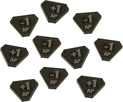 LITKO Action Point Modifier Tokens Compatible with Warhammer Kill Team 2nd Edition, Translucent Grey 10
