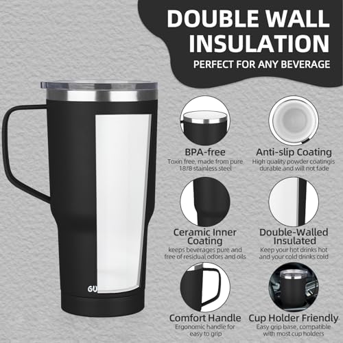 GUDEMAO 20 oz Ceramic Travel Mug