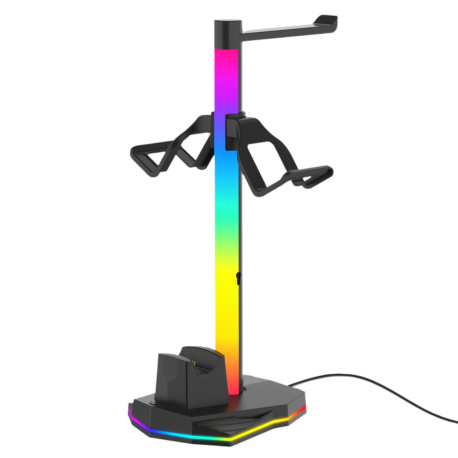 Soporte ergonómico para controlador de auriculares, gancho para auriculares con función de carga rápida y almacenamiento seguro de accesorios P5
