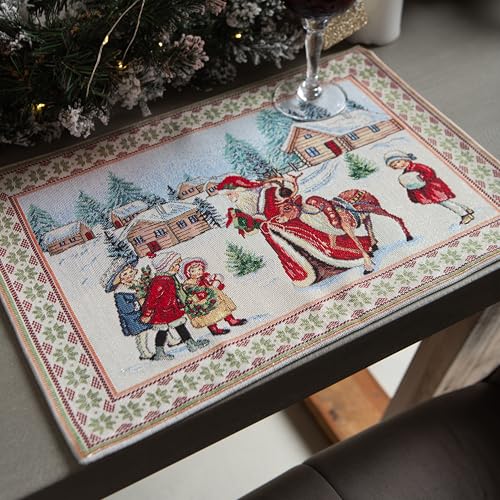 Home of Christmas Gobelin Platzset für Weihnachten und Neujahr 1...