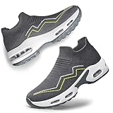 YHOON Womens Running Shoes Slip on Casual Shoes Athletic Sports Shoes Dark Grey Size 8