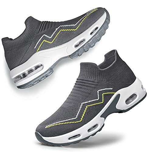 Yhoon Womens Running Shoes Slip On Casual Shoes Athletic Sports Shoes Dark Grey Size 8 #TOP12
