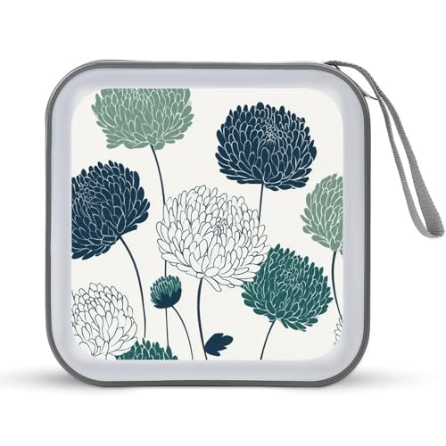 Chrysanthemum Flowers Simple CD Case DVD Storage Case Portable