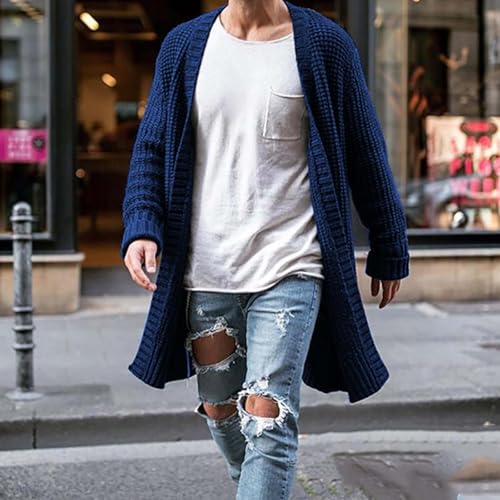 Cardigan tejido grueso abierto para hombre miniatura 2