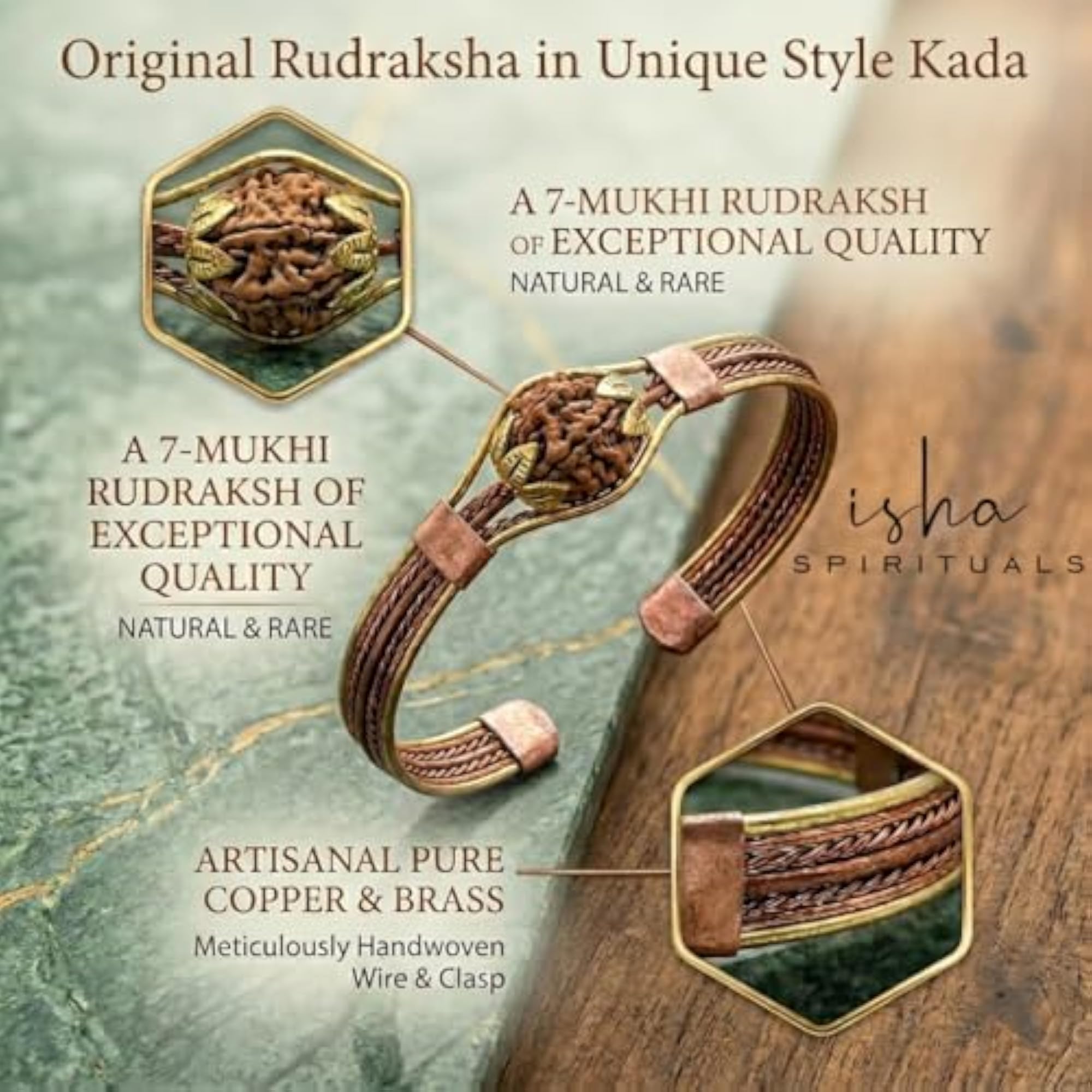 7 Mukhi Rudraksha Copper Kada Bracelet for Men