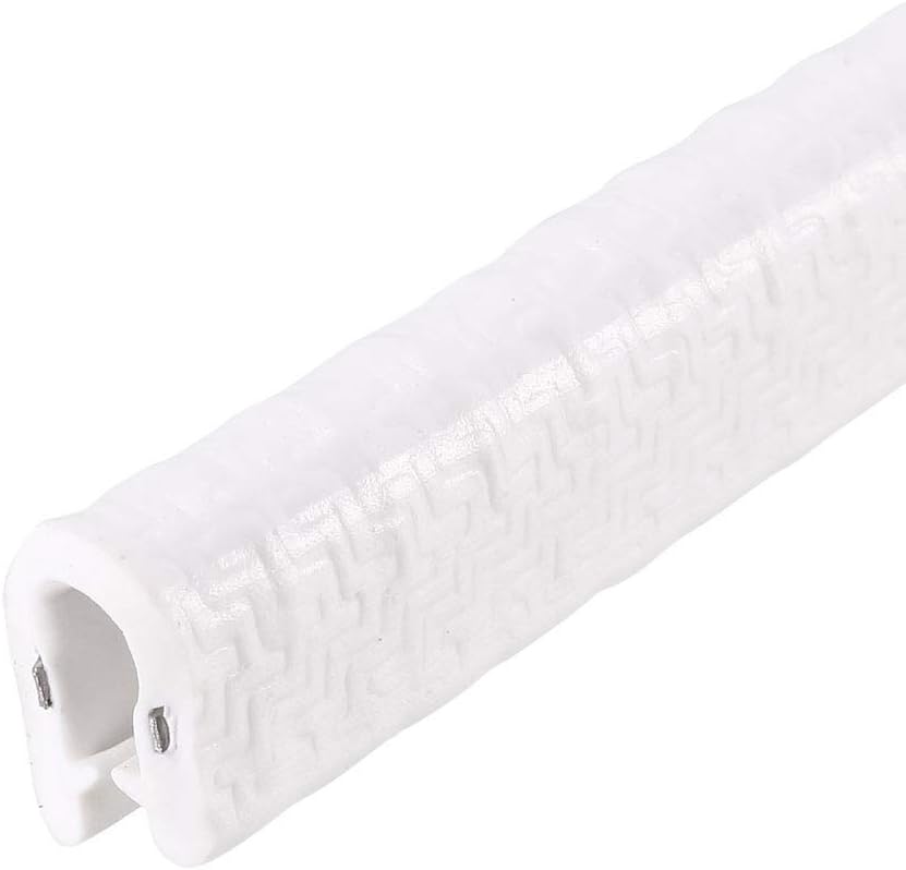 sourcing map Edge Trim U Seal White PVC Plastic U Channel Edge Protector Fits 1/32'' - 3/32'' Edge 5 Feet Length