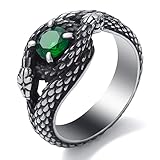 SOBHART Snake Ring for Men Stainless Steel Fashion Goth Punk Snake Rings Size 11