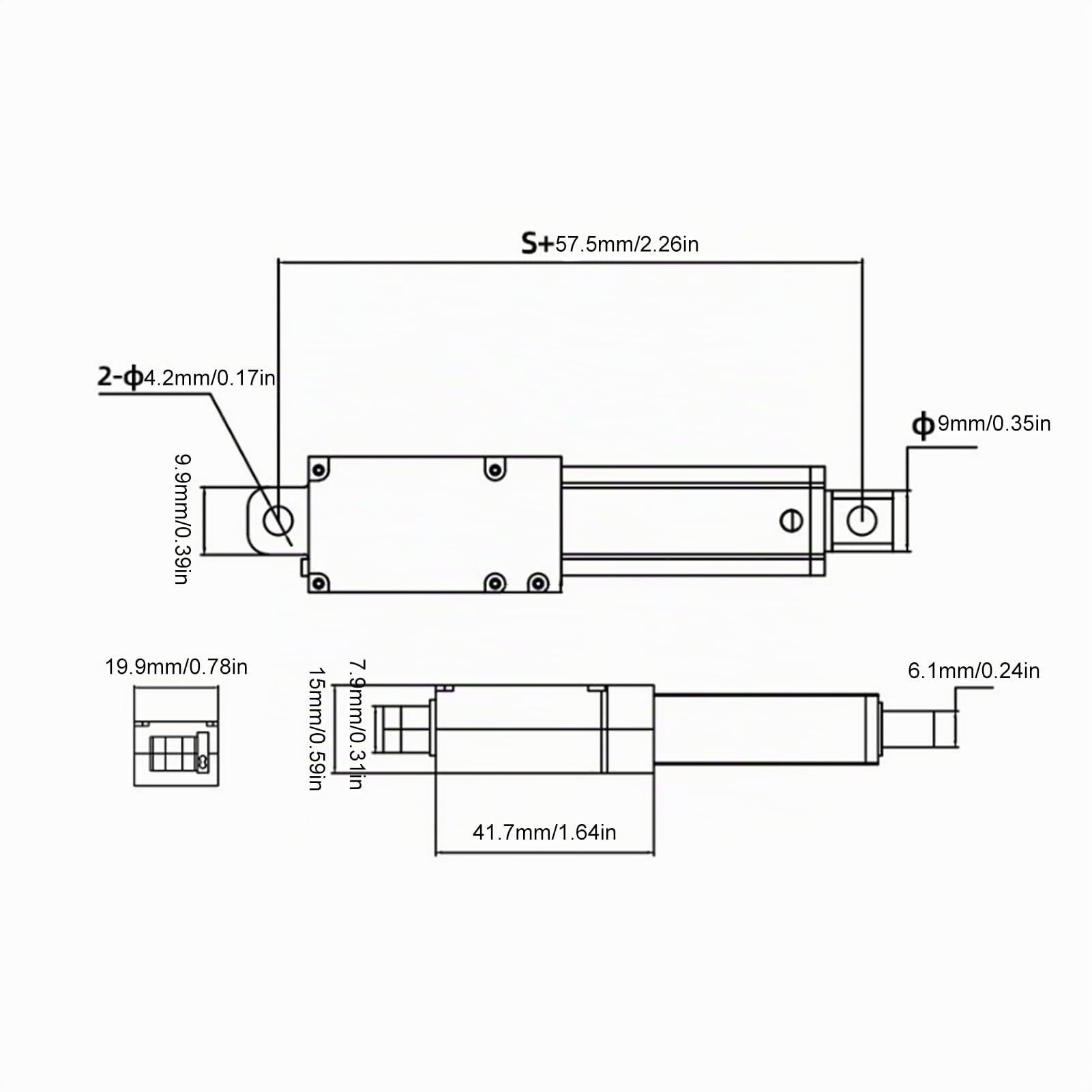 Micro Actionneur Linéaire électrique 150N 12V Verin Electrique, 75mm/3 Pouces Course, Actionneurs de Mouvement électrique pour Domotique, Robotique Industrielle (Pas de support)
